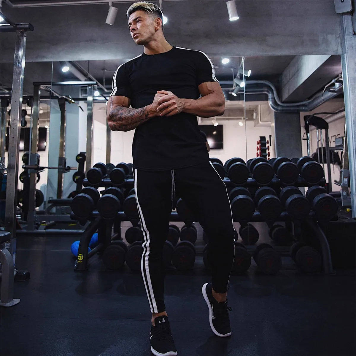 Sculpt Stripe Stretch Tee